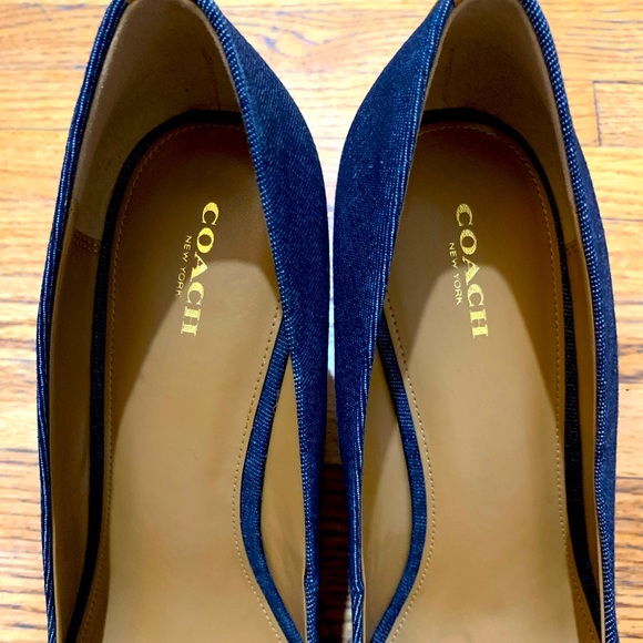 Coach denim wedge shoe size 11 peep toe brand new - Picture 7 of 9